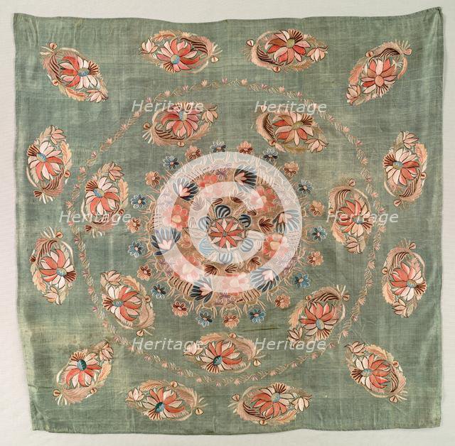 Embroidered Square, 19th century. Creator: Unknown.