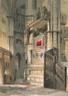 'Westminster Abbey. Southern Aisle of the Choir', 1845. Artist: Stephen Sly.
