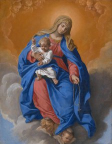 Madonna del Rosario (Madonna of the Rosary), c 1640. Creator: Cantarini, Simone (1612-1648).