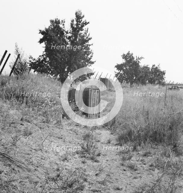Toilets provided for hop pickers in grower's camp, near Grants Pass, Oregon, 1939. Creator: Dorothea Lange.