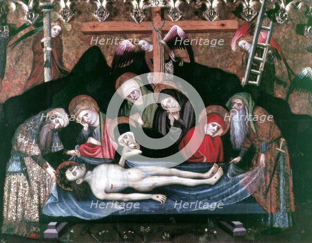  'Piety', Painting on wood, detail of the altarpiece of Saint Nicholas of Bari of 1406, designed …