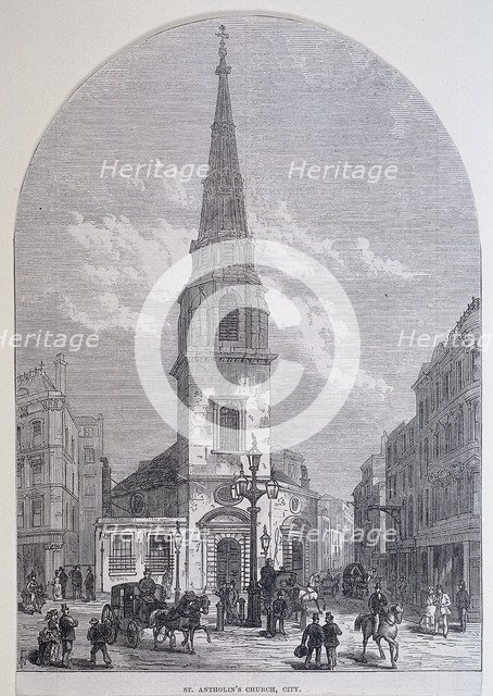 St Antholin, Watling Street, London, c1870. Artist: Anon