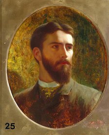 Sir Frank Bernard Dicksee, Self Portrait, 1883. Creator: Frank Dicksee.