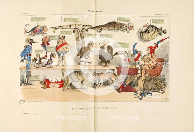 Règne animal (Animal Kingdom). From "La Caricature", 1833. Creator: Grandville, Jean-Jacques (1803-1847).