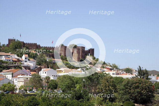 View of the castle and panorama over the surrounding landscape, Silves, Portugal, 2009.  Artist: Samuel Magal