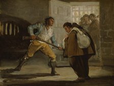 El Maragato Threatens Friar Pedro de Zaldivia with His Gun, c. 1806. Creator: Francisco Goya.