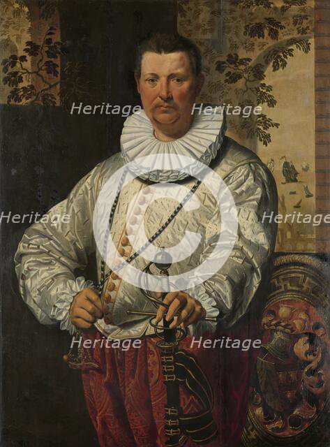 Portrait of a Dutch Admiral of the Fleet, 1570-1610. Creator: Circle of Pieter Pietersz.