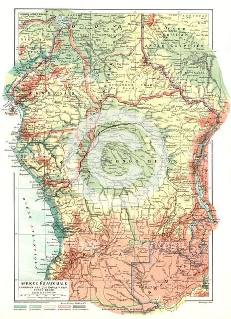 ''Map, Afrique Equatoriale; L'Ouest Africain', 1914. Creator: Unknown.
