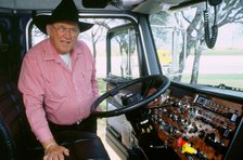 Texan Trucker in his cab 1994. Artist: Unknown.