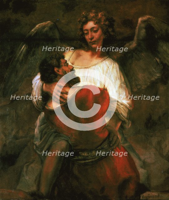 'Jacob Fights the Angel', 1660. Artist: Rembrandt Harmensz van Rijn    