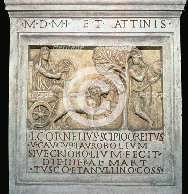 Depiction of Cybele on a Roman altar. Artist: Unknown