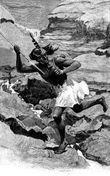 Sketches in the island of Formosa: first sight of an aboriginal savage, 1890. Creator: Unknown.