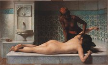 Massage, hammam scene, 1883. Creator: Debat-Ponsan, Édouard (1847-1913).