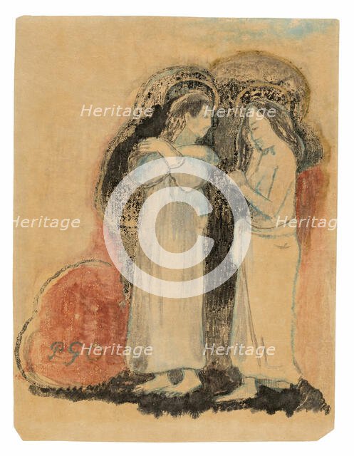 Two Standing Tahitian Women, 1894. Creator: Paul Gauguin.