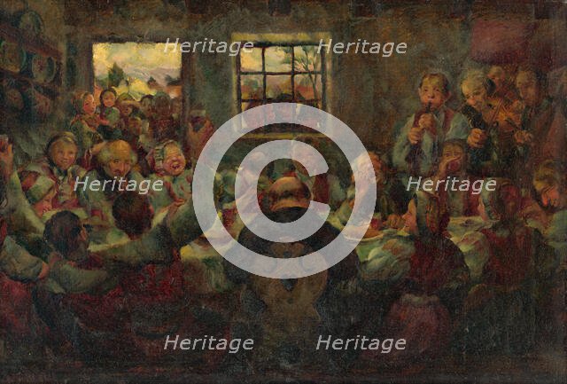 The Wedding in the village I, 1929-1930. Creator: Gustav Mally.