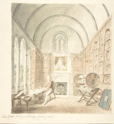Lea Castle, View in the Library, Looking East, ca. 1816. Creator: Attributed to John Carter.