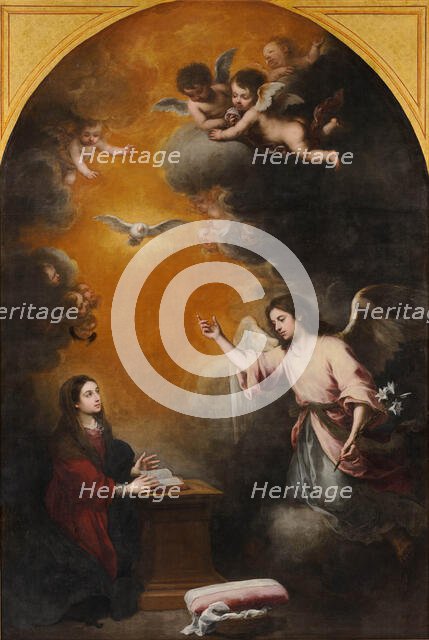 The Annunciation, 1665-1666. Creator: Murillo, Bartolomé Estebàn (1617-1682).