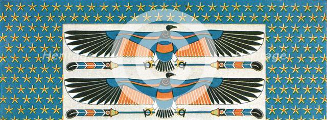 Detail of ceiling painting in the tomb of Bekenranef at Sakkara, Egypt, (1928). Creator: Unknown.