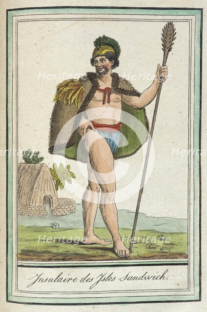 Costumes de Différents Pays, 'Ynsulaire des Ysles Sandwich', c1797. Creators: Jacques Grasset de Saint-Sauveur, LF Labrousse.