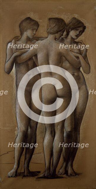 Venus Concordia - Study of the Three Graces, 1895. Creator: Sir Edward Coley Burne-Jones.