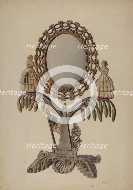 Dressing Mirror (cast iron), 1939. Creator: Paul Ward.