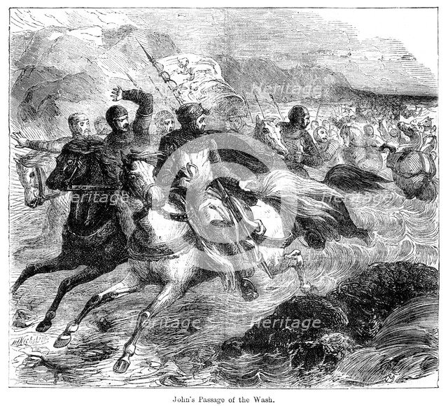 King John's passage of the Wash.Artist: Nicholson