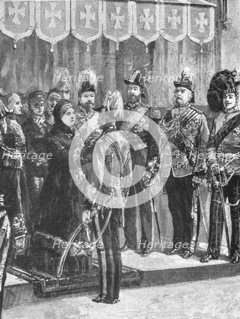 'Queen Victoria decorating Officers...at Windsor, December 8, 1879', (1901).  Creator: Unknown.