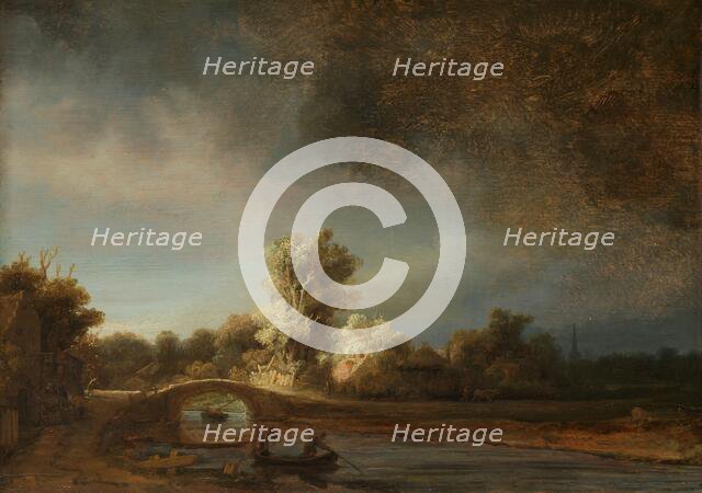 Landscape with a Stone Bridge, c.1638. Creator: Rembrandt Harmensz van Rijn.