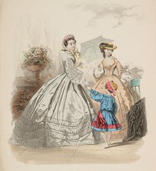 Fashion plate - Journal des Demoiselles VII, 1861. Creator: Gilquin & Dupain.