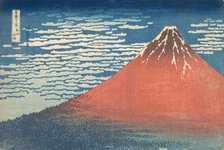 South Wind, Clear Sky (Gaifu kaisei), also known as Red Fuji, from the series Thirt..., ca. 1830-32. Creator: Hokusai.