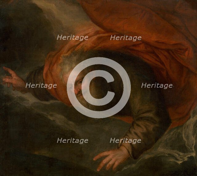 God the Father on a Cloud - Fragment of Altarpiece, around 1700. Creator: Unknown.