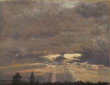 Cloud Study with Sunbeams, 1836. Creator: Dahl, Johan Christian Clausen (1788-1857).