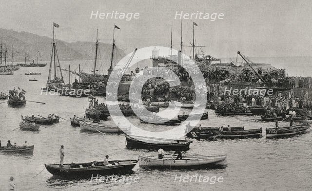 Cuban War: Spanish expeditionary forces at Santa Cruz de Tenerife, Canary Islands, Spain, 1898.  Creator: Unknown.