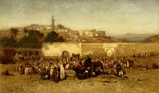 Market Day Outside the Walls of Tangiers, Morocco, 1873. Creator: Louis Comfort Tiffany.
