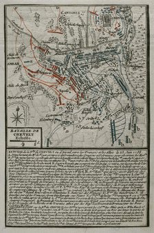 Seven Years War (1756-1763): Plan of the Battle of Krefeld (June 23, 1758), 1765. Creator: Jean de Beaurain.