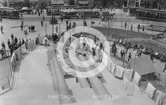 Wash day on U.S.S. Recruit, between c1915 and c1920. Creator: Bain News Service.