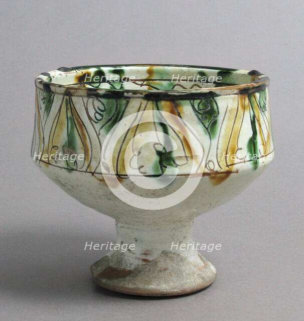 Footed cup with palmettes, Byzantine, late 14th century. Creator: Unknown.