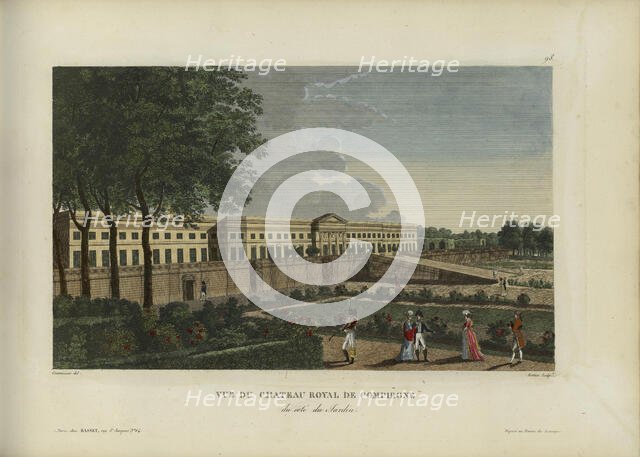 Vue du château royal de Compiègne, du côté du jardin, 1817-1824. Creator: Courvoisier-Voisin, Henri (1757-1830).