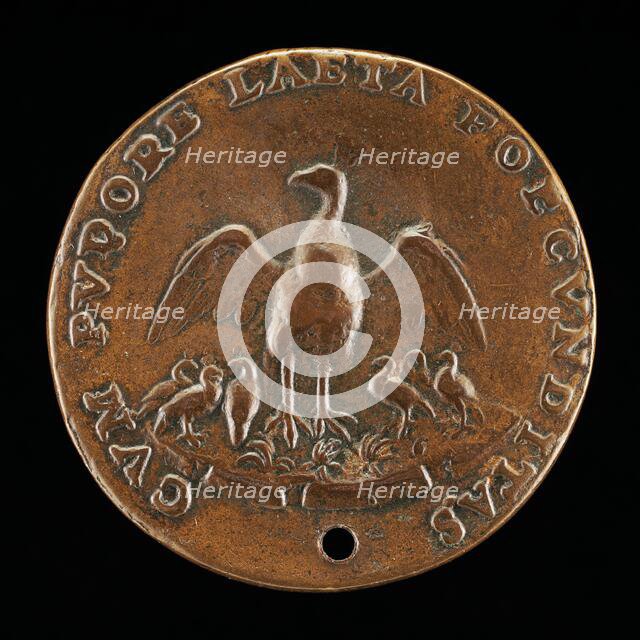 Pea-hen with Six Young [reverse], c. 1540. Creator: Domenico Poggini.