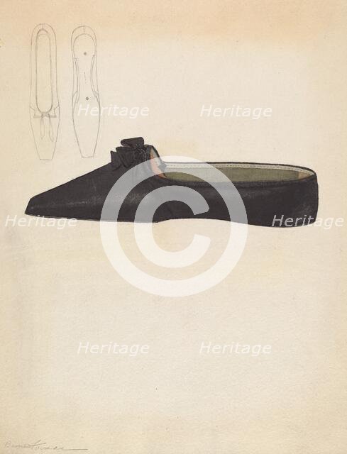 Woman's Slipper, c. 1937. Creator: Bessie Forman.