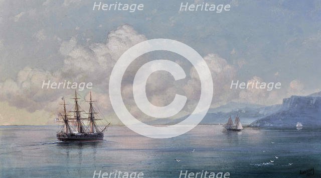 Ship off the Crimean Coast , 1881. Creator: Aivazovsky, Ivan Konstantinovich (1817-1900).