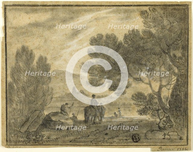 Roman Campagna with Figures, 1756. Creator: Richard Wilson.