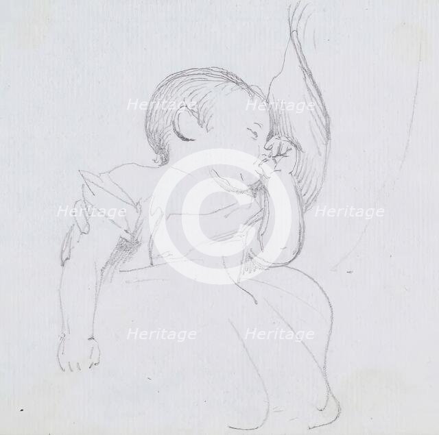 Baby Sucking Its Thumb, c1847. Creator: John Phillip.