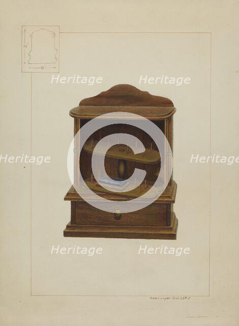 Walnut Spool Cabinet, c. 1938. Creator: Edward L Loper.