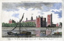 'Perspective view of the Arch Bishop's palace, with St Mary's Church, Lambeth'. Artist: Unknown