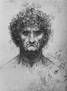 'Full Face of an Old Man Wearing a Wreath', c1480 (1945). Artist: Leonardo da Vinci.