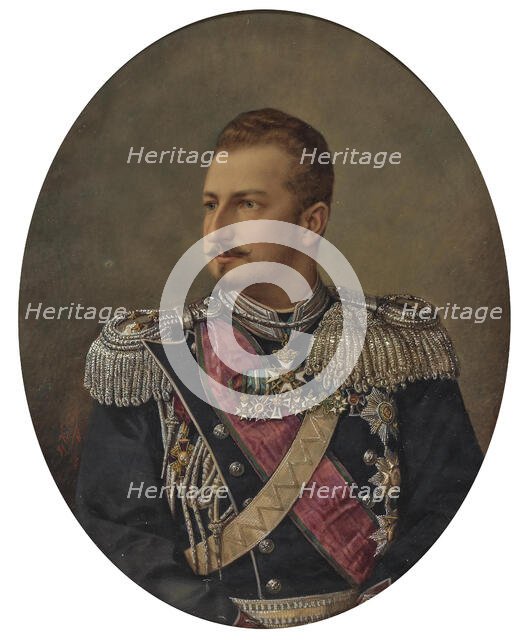 Portrait of Ferdinand of Saxe-Coburg and Gotha (1861-1946), later Tsar Ferdinand I of Bulgaria, c. 1 Creator: Koller, Karoly (1838-1889).