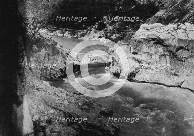 Italian Offensive of the Isonzo; One of fourteen bridges thrown over the Upper Isonzo..., 1917. Creator: Unknown.