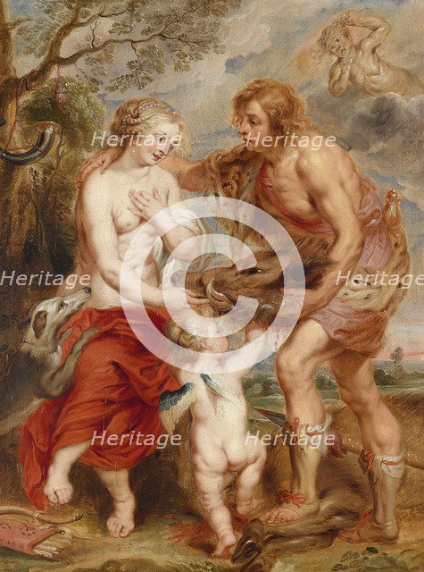 Meleager offering the Calydon boar's head to Atalanta. Artist: Rubens, Pieter Paul (1577-1640)
