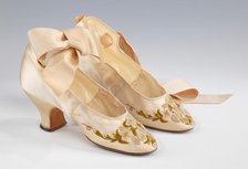 Evening shoes, French, 1875-85. Creator: Unknown.